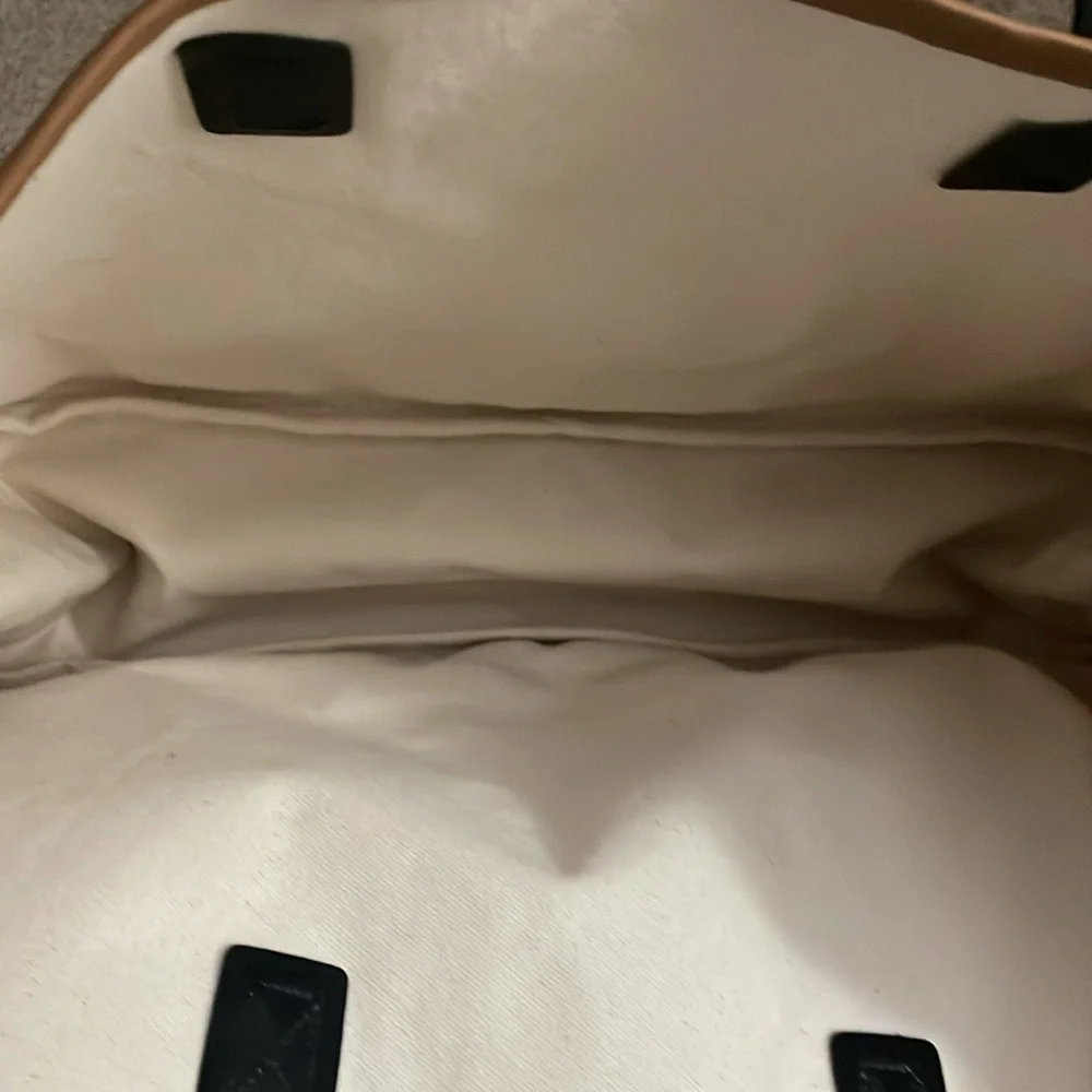 Canvas tote with leather handles - Picture 3 of 5